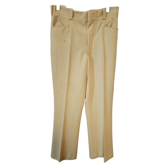 Vintage Retro Mens Lee Wald Yellow Suit Jacket Pants Disco Pimp Summer Vacation - Picture 2 of 16